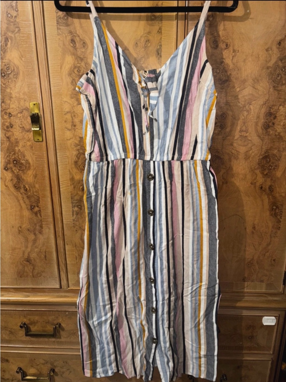 Girls Striped Button-Front Sundress - Multicolor size XL juniors